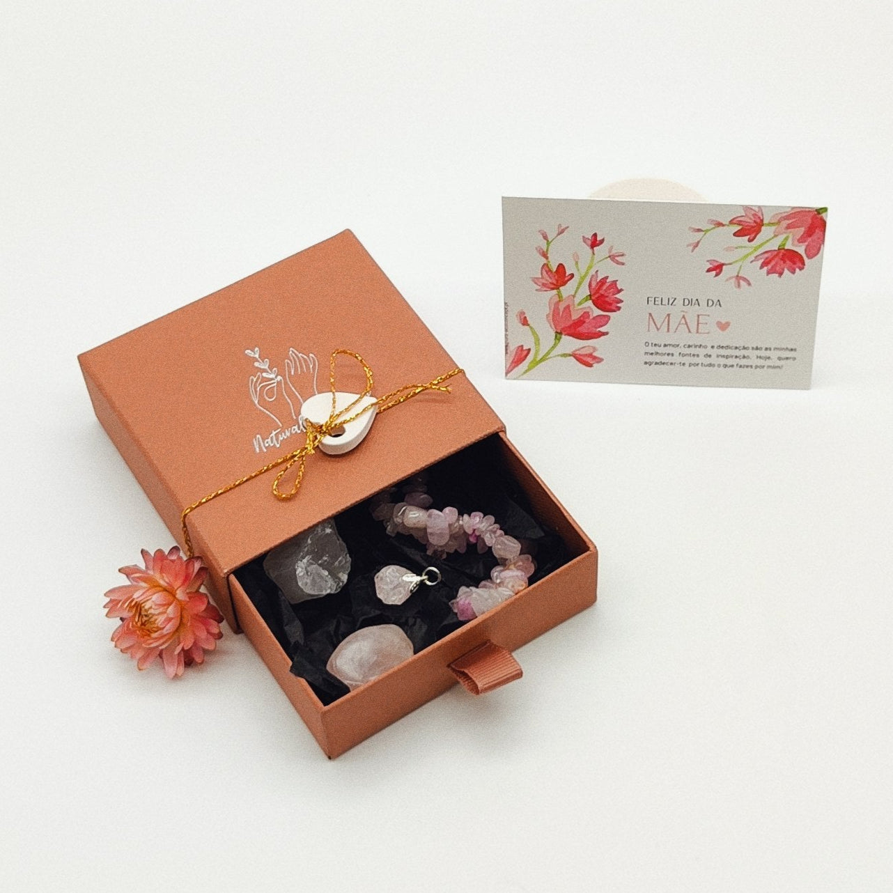 Caixa de Cristais Quartzo Rosa