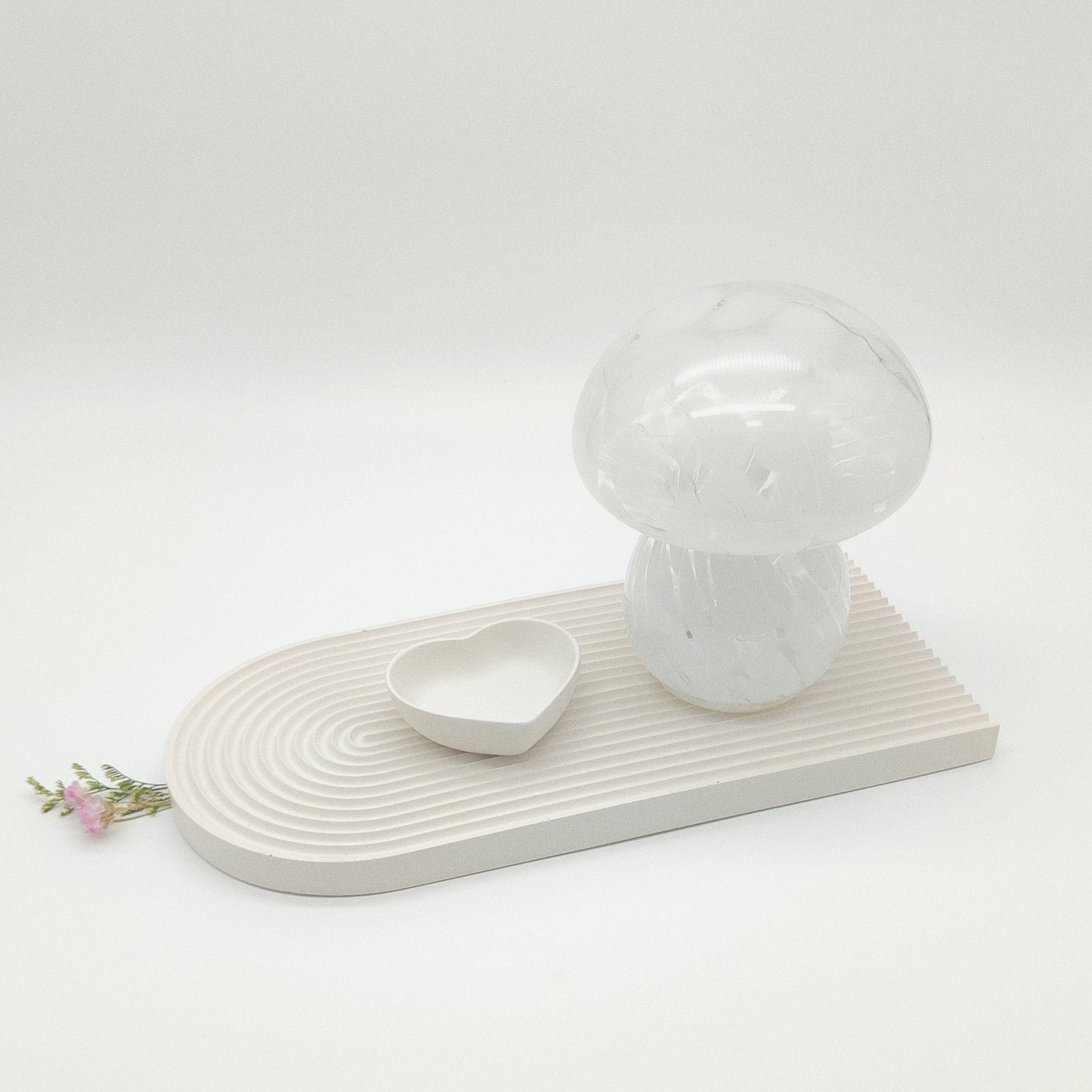 Candeeiro Cogumelo | Branco Marmoreado