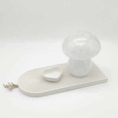 Candeeiro Cogumelo | Branco Marmoreado