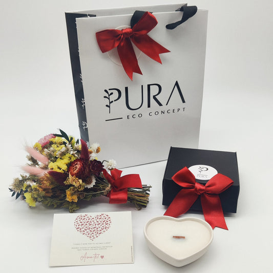 Coffret Vela Coração com Ramo