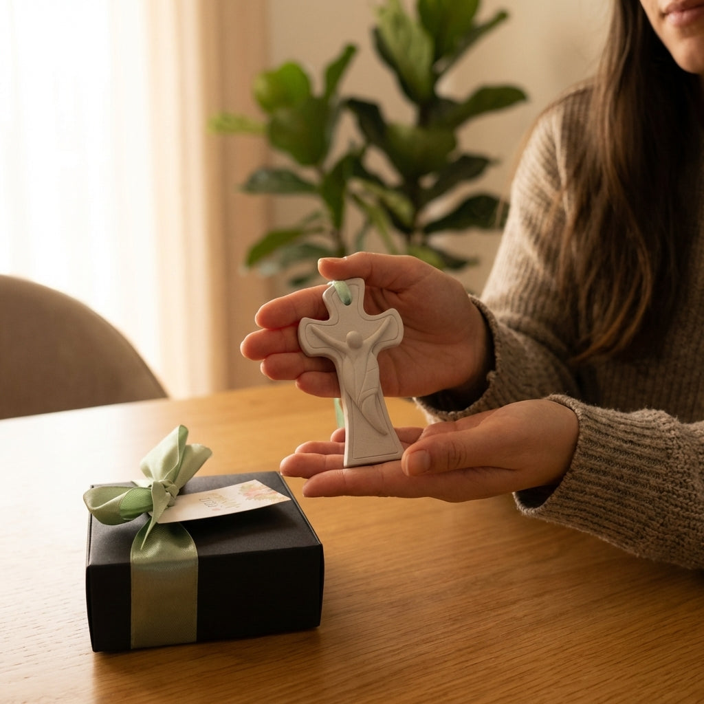 Pendente Cristo Estilizado | Cerâmica Perfumada