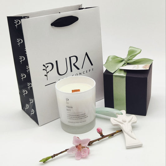 Coffret Vela Significado + Pendente Cristo Estilizado