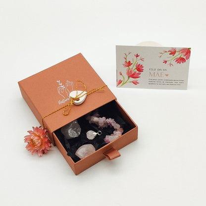 Caixa de Cristais Quartzo Rosa