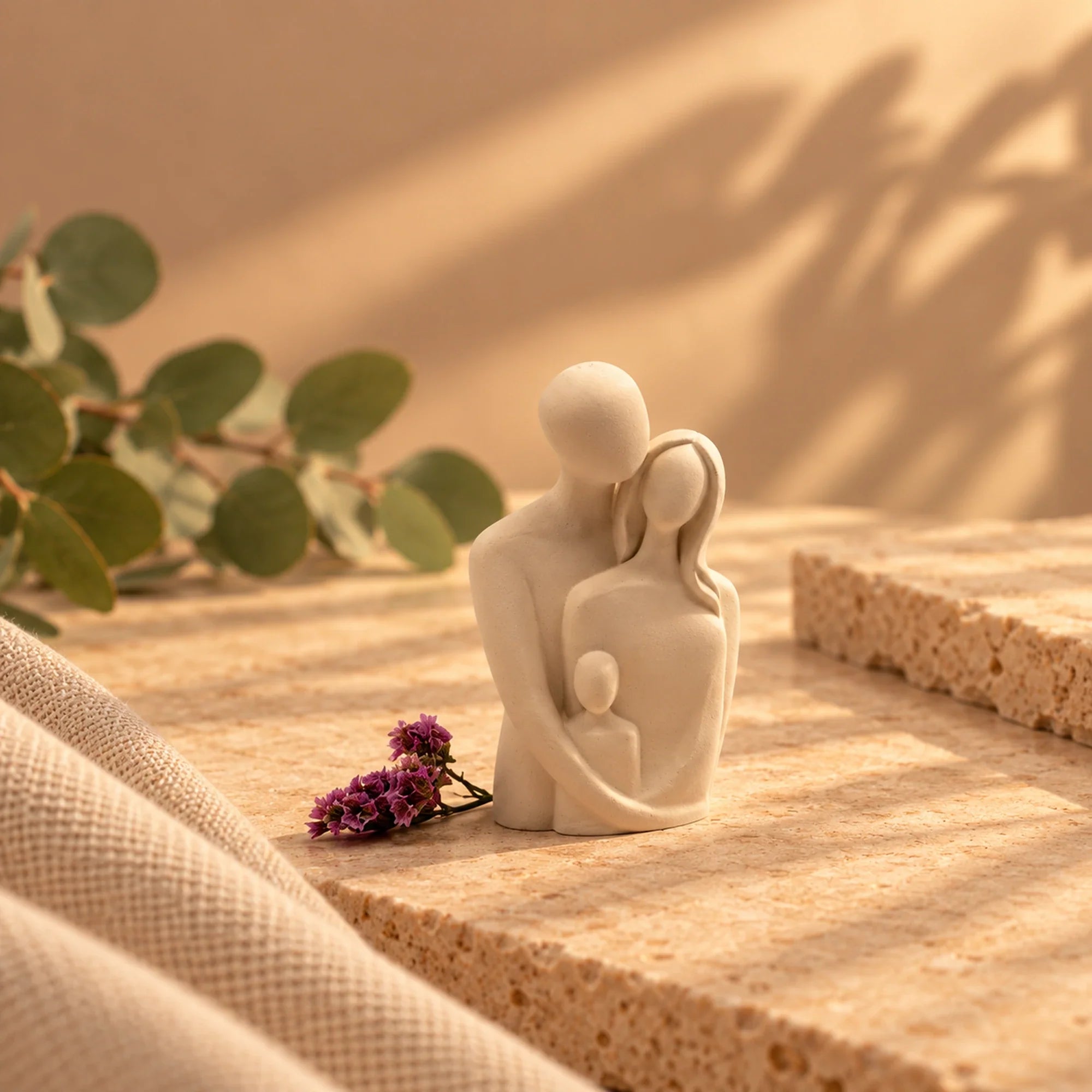 Estatueta Casal e Filho — fotografia editorial F75 | Pura Eco Concept